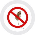 A no mouse sign on a white background with a geofence twist.