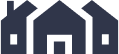 A house icon with a geo twist on a green background.