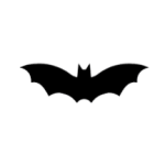 Solid black silhouette of a bat with outstretched wings on a plain white background, symbolizing the importance of Wildlife Conservation and Protection.
